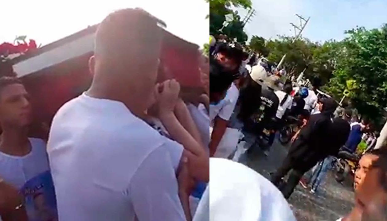 El momento del ataque armado en medio del cortejo fúnebre.