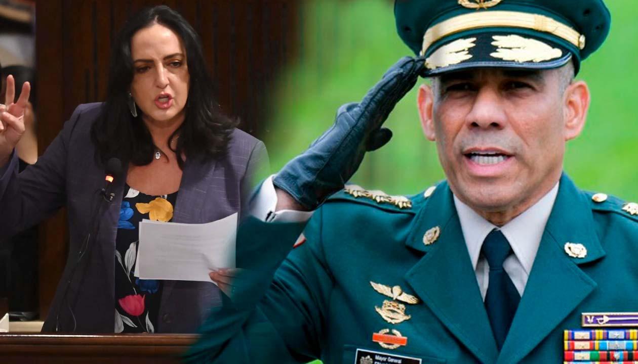 La senadora María Fernanda Cabal y el exgeneral Eduardo Zapateiro, excomandante del Ejército