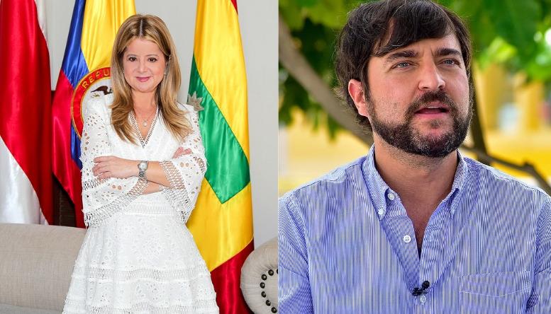 Elsa Noguera, gobernadora del Atlántico, y Jaime Pumarejo, alcalde de Barranquilla.  