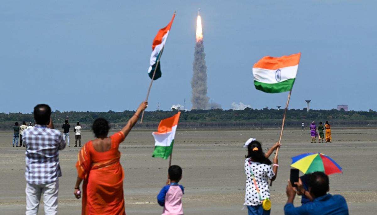 Lanzamiento del Chandrayaan-3 hacia la Luna.
