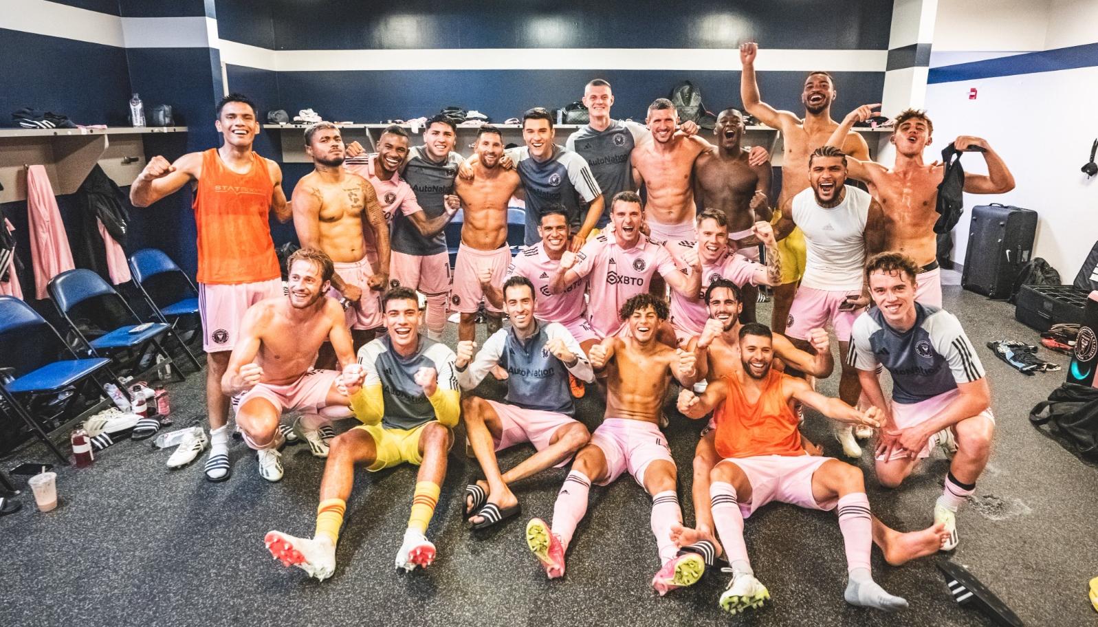 Los jugadores del Inter de Miami, liderados por Messi, celebran
