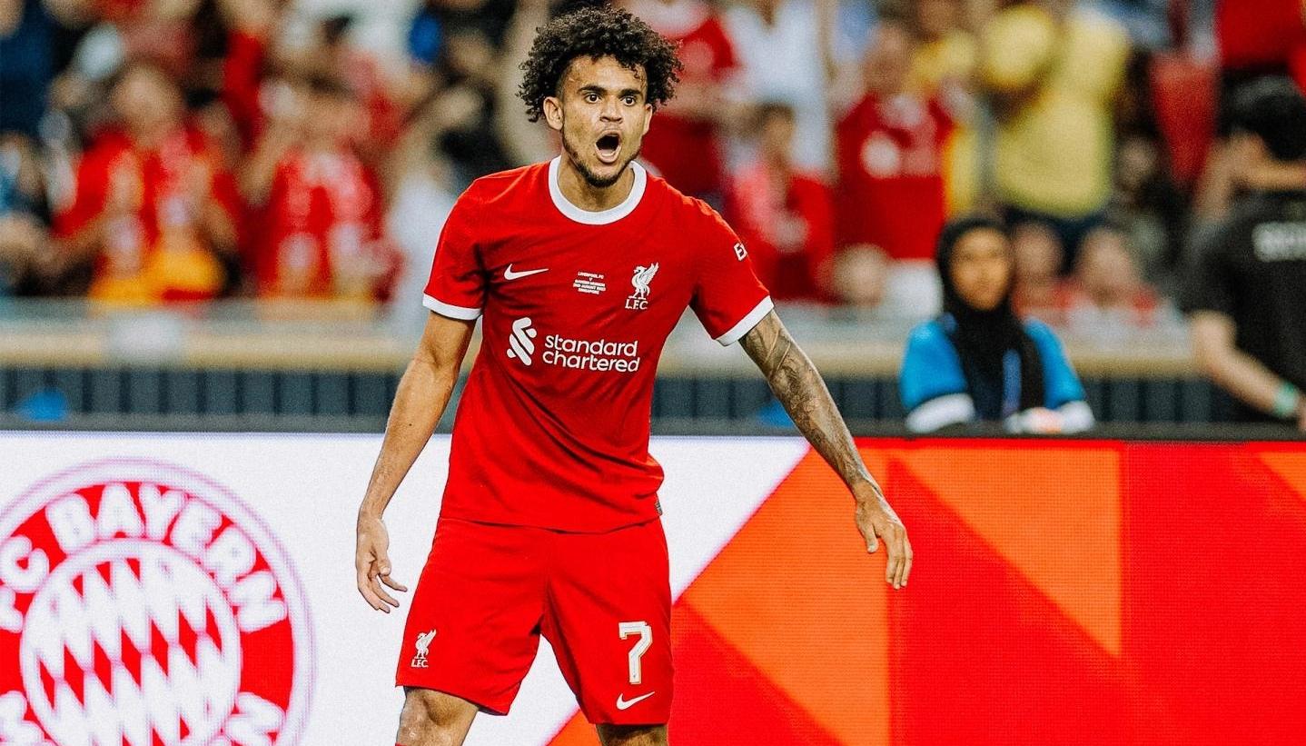 Luis Díaz jugando ante el Bayern Múnich