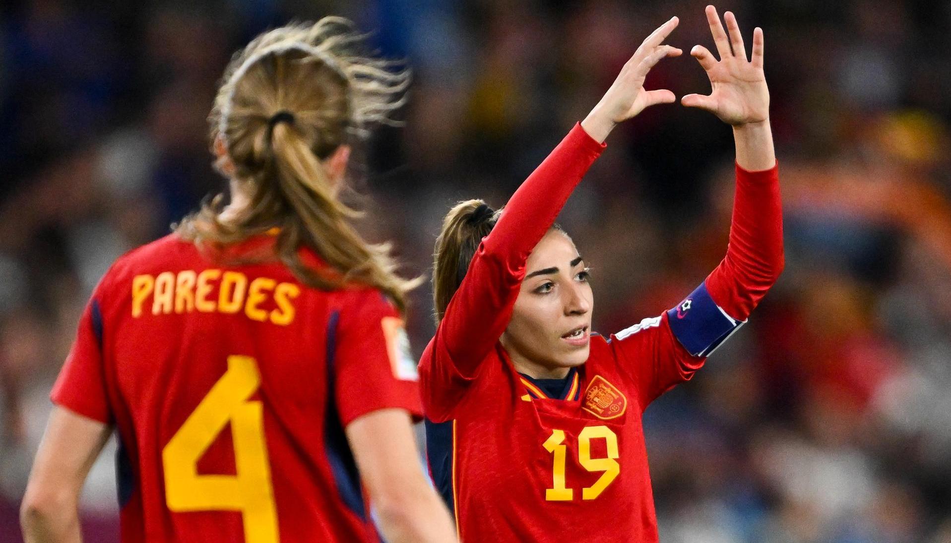Olga Carmona celebra el gol con el que le dio el campeonato a España 