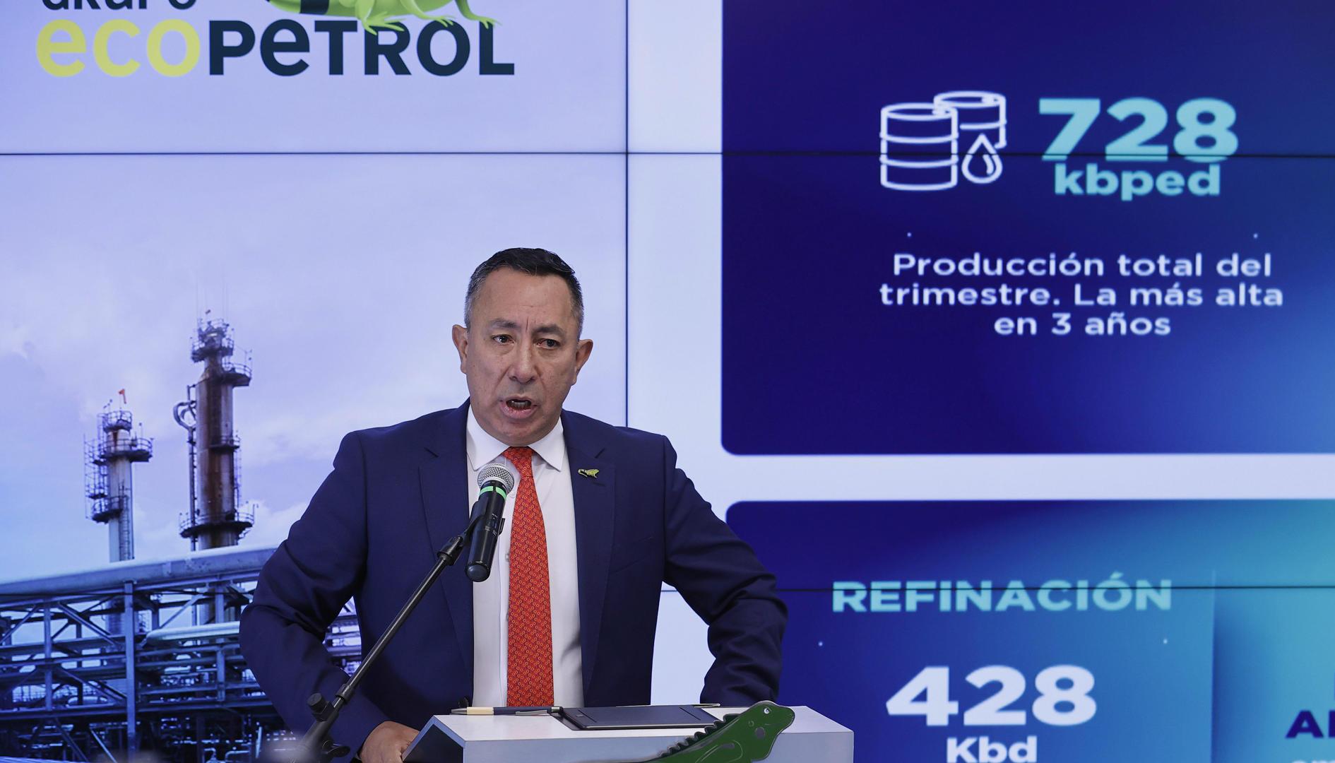 Ricardo Roa, presidente de Ecoipetrol, en la presentación del balance