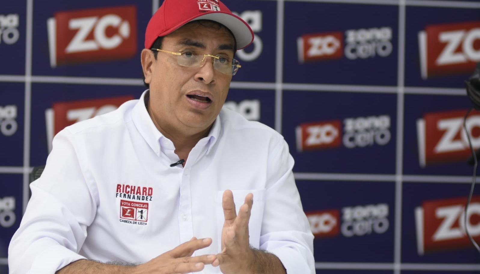 Richard Fernández, candidato al Concejo de Barranquilla, en la entrevista para Zona Cero