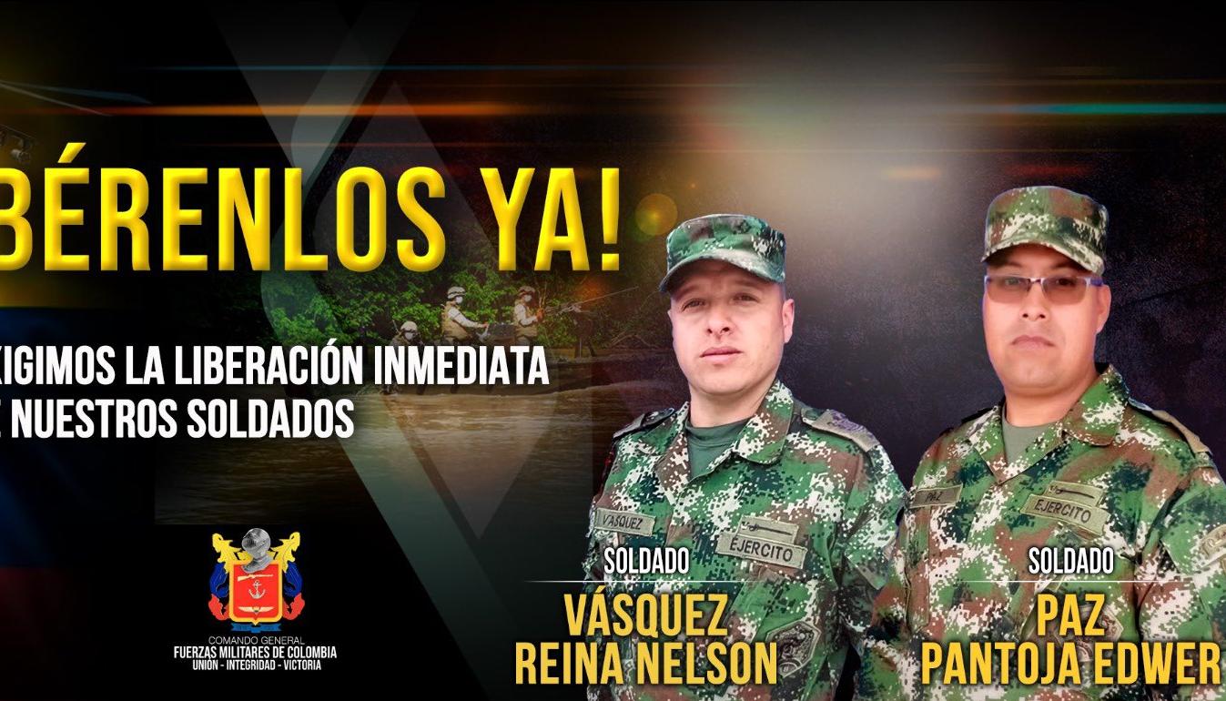 Los soldados Edwer Paz Pantoja y Nelson Vásquez Reina, secuestrados