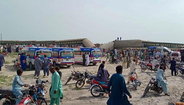 En esta zona de Nawabshah, en la provincia de Sindh, Pakistán, ocurrió el accidente del tren