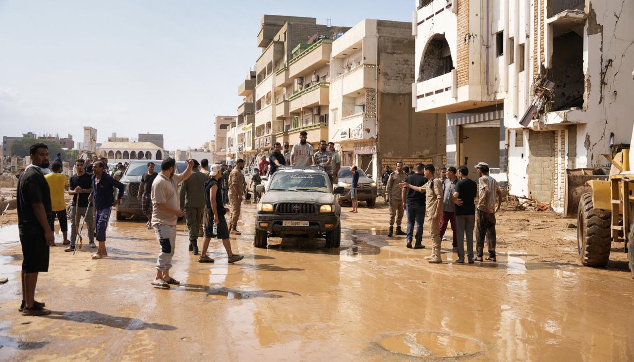 Los destrozos en la ciudad de Derna, la más afectada por las lluvias torrenciales.