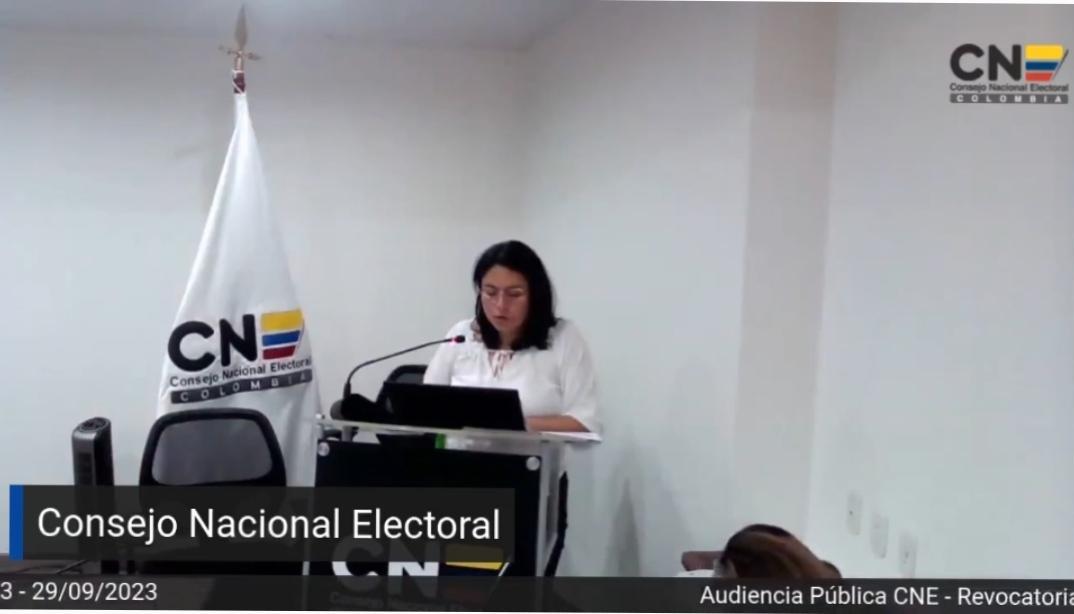 Momentos en que se leía el acta que revoca inscripción de candidatos del Pacto Histórico
