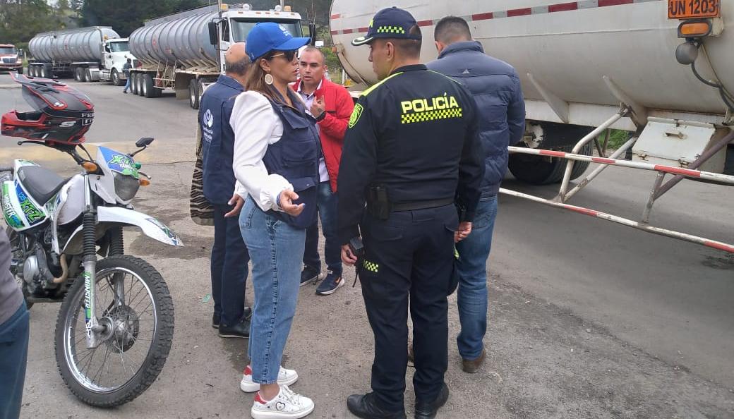 Imagen del paro de camioneros.