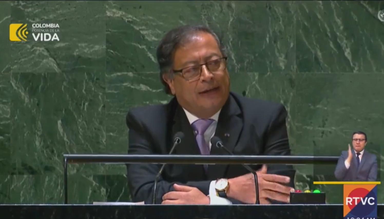 El Presidente Gustavo Petro en su intervención en la Asamblea de la ONU