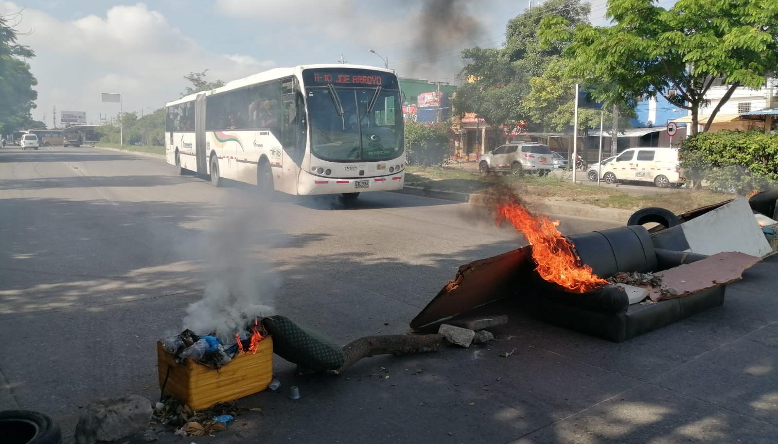 Protesta en el barrio Las Moras.