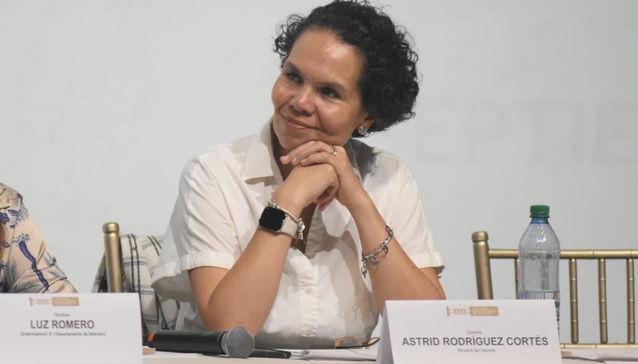 Astrid Bibiana Rodríguez, ministra del Deporte. 
