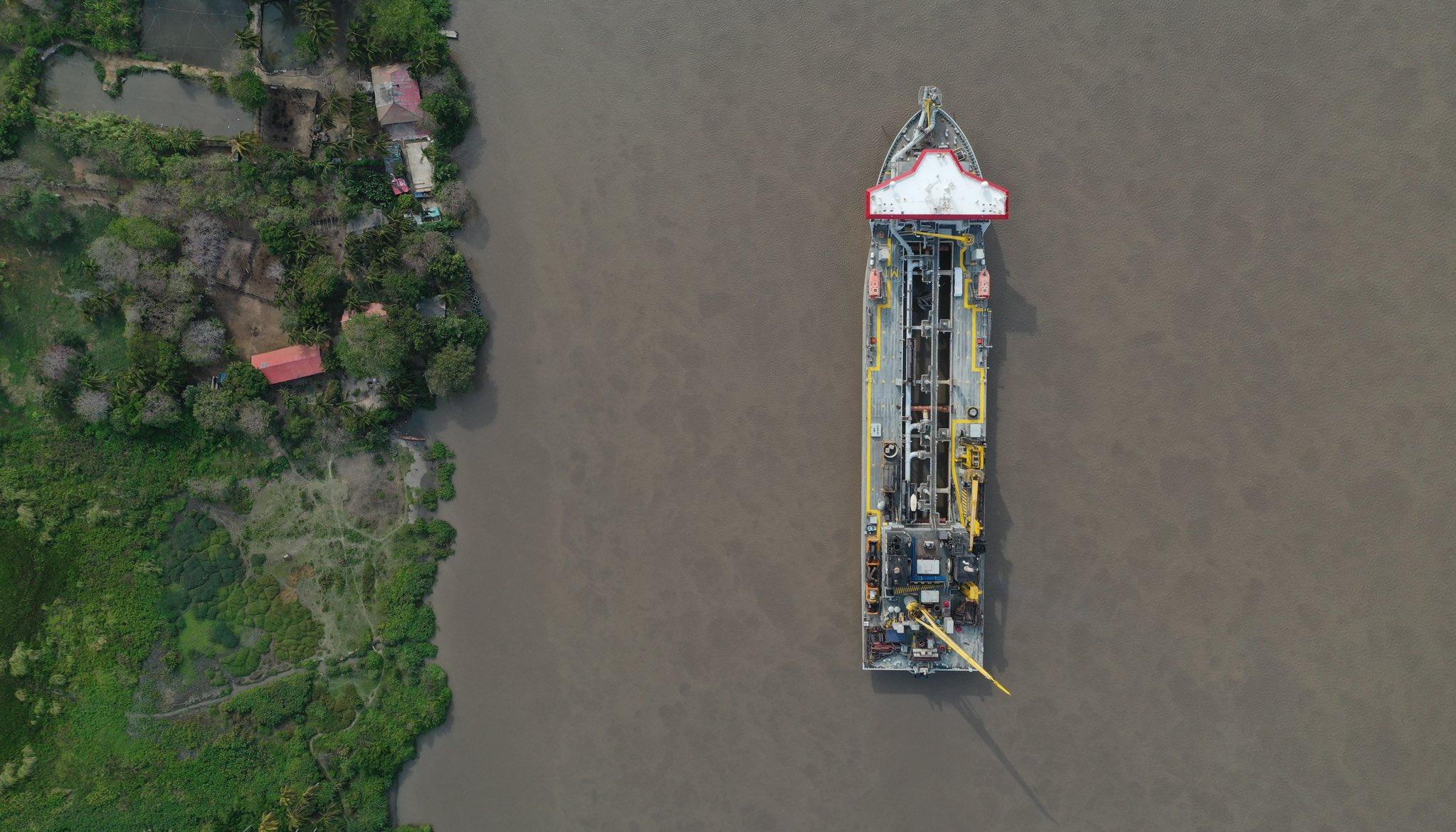 El canal de acceso al puerto de Barranquilla