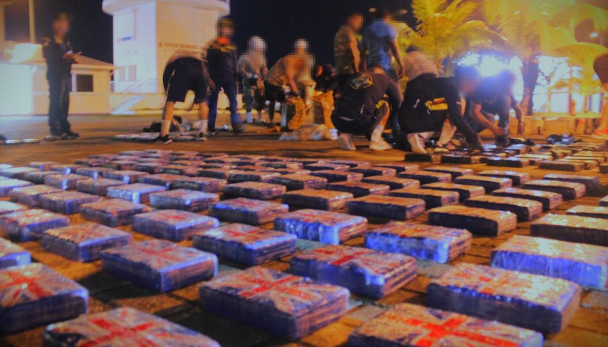 La droga incautada en una lancha rápida en San Andrés