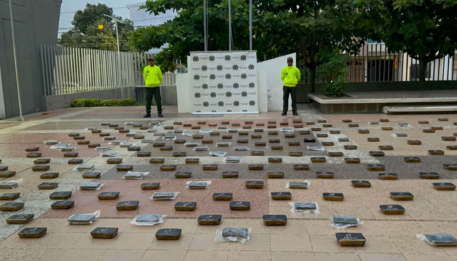 La droga incautada en La Boquilla, cerca de Cartagena