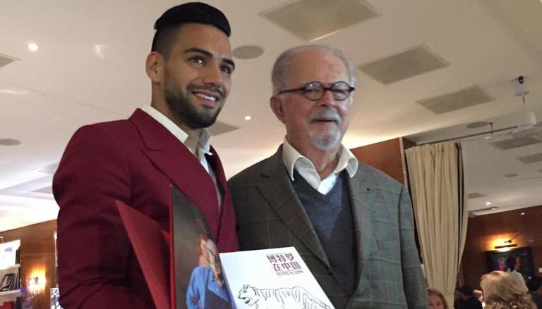 Falcao García y el maestro Fernando Botero, en su encuentro en Mónaco. 