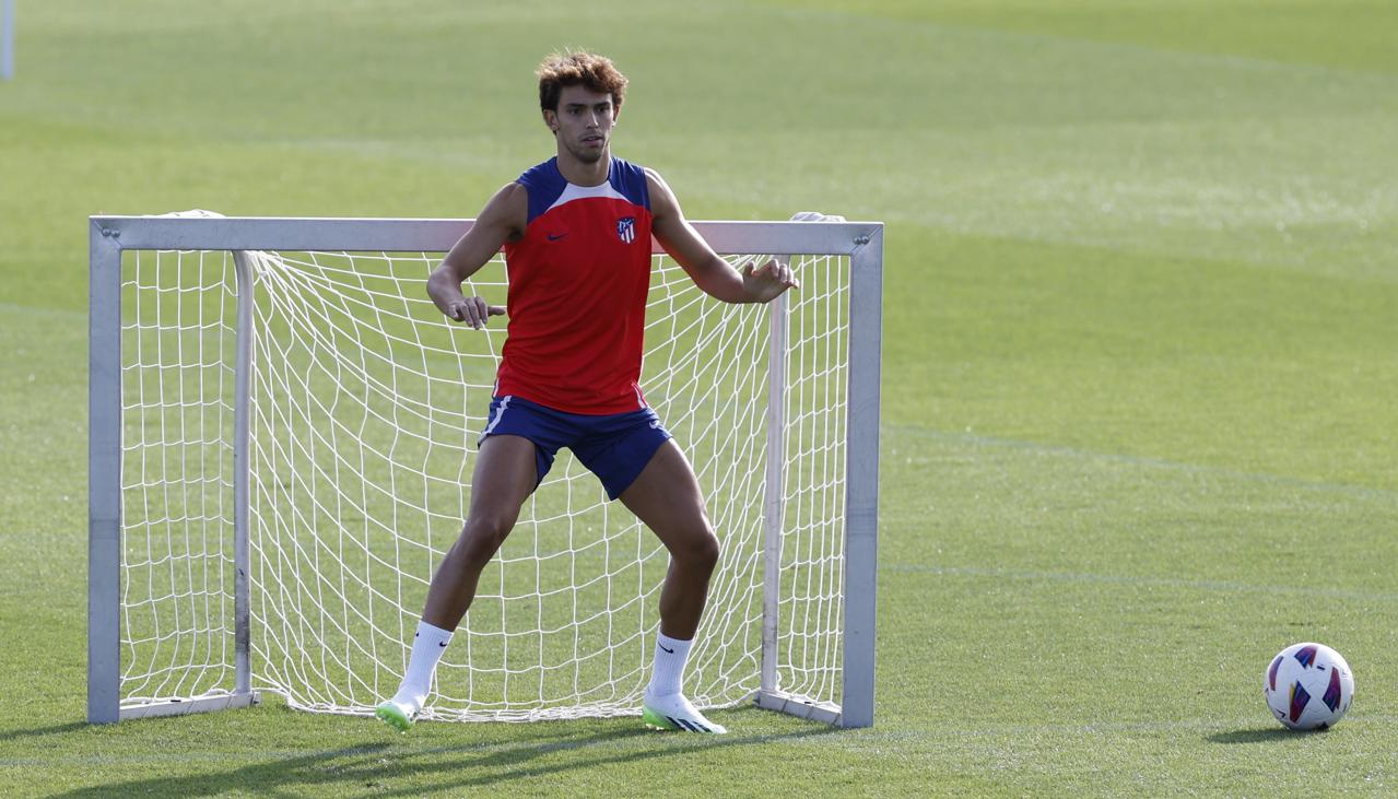 Joao Félix en uno de sus últimos entrenamientos con el Atlético de Madrid.