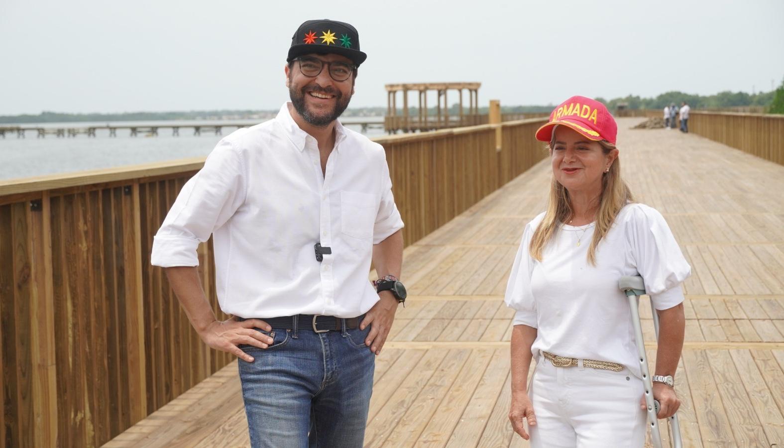 El alcalde Jaime Pumarejo y la gobernadora Elsa Noguera