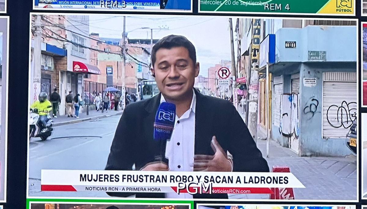 Jeisson Fabián Vera entregando la noticia antes del robo.