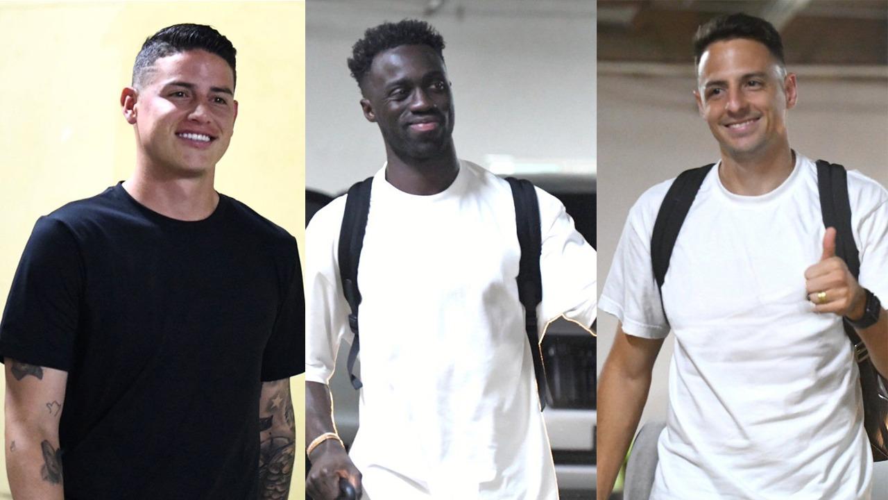 James Rodríguez, Dávinson Sánchez y Santiago Arias arribaron el domingo al sitio de concentración. 