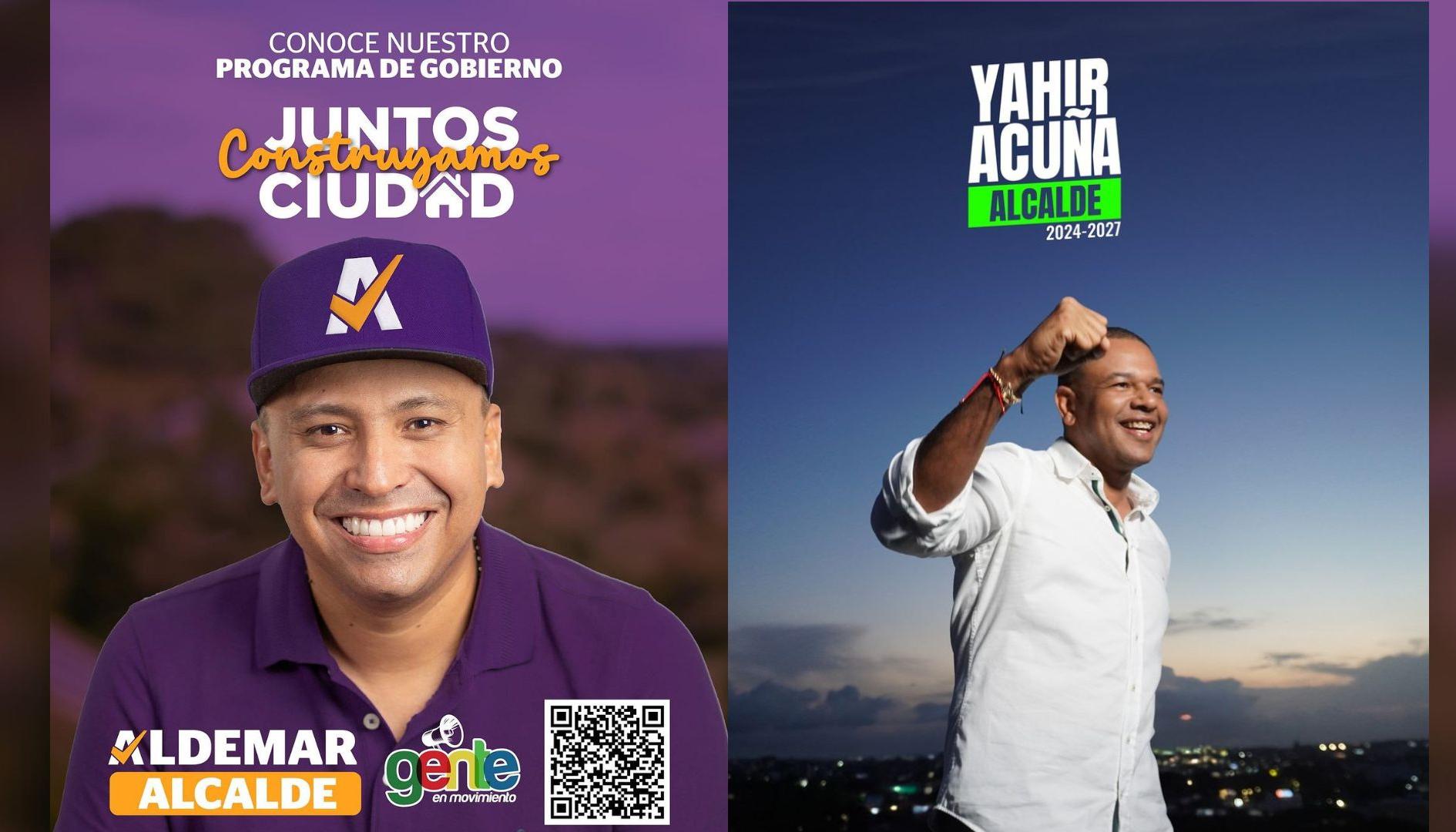 Aldemar Alfaro y Yahir Acuña, candidatos a la Alcaldía de Sincelejo.