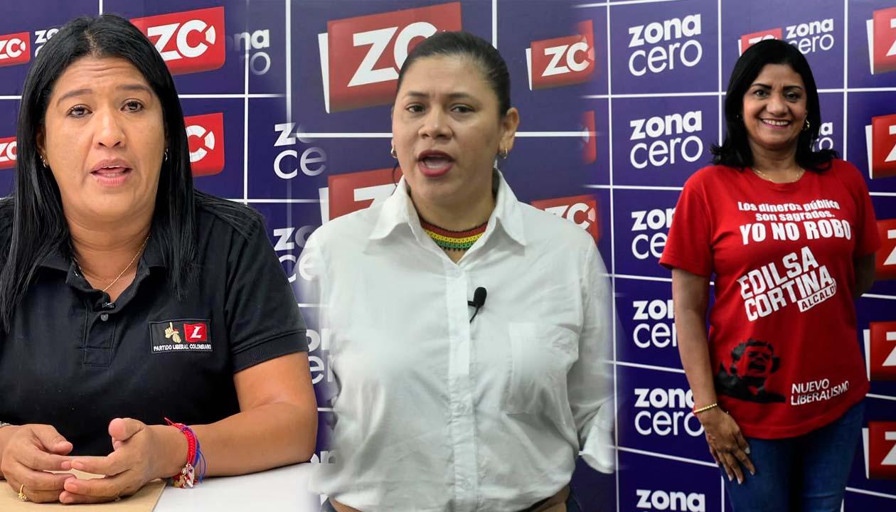 Yenis Orozco, Roquelina Blanco y Edilsa Cortina, tres de las tantas candidatas en estas elecciones.