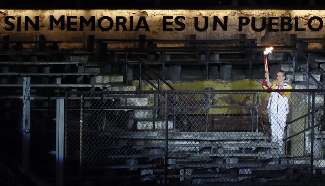 Imagen de la emotiva entrada del fuego panamericano.