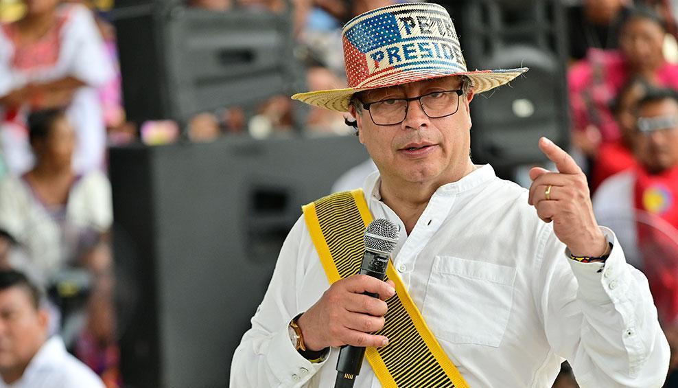 El Presidente Gustavo Petro, en La Guajira durante la declaratoria de la emergencia.