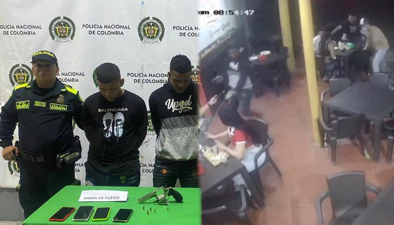 Momento del asalto a comensales en local de comidas rápidas en Lucero.