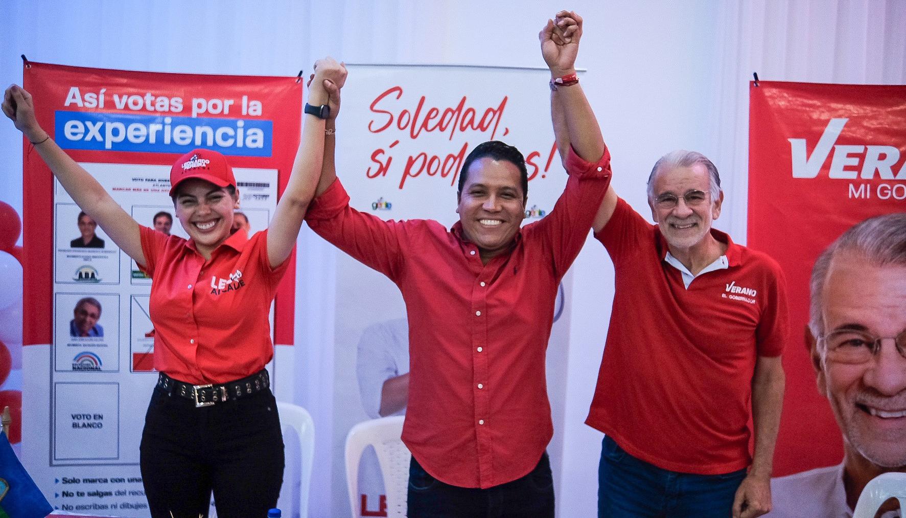 Candidato a la Alcaldía de Soledad, Leonardo Pereira, y Eduardo Verano, candidato a la Gobernación del Atlántico.