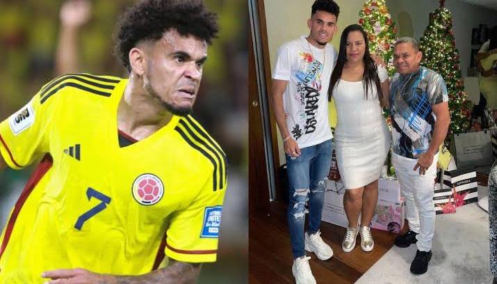 Luis Díaz y sus padres. 