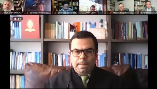 Magistrado Carlos Andrés Guzmán, dirigió la audiencia de manera virtual.