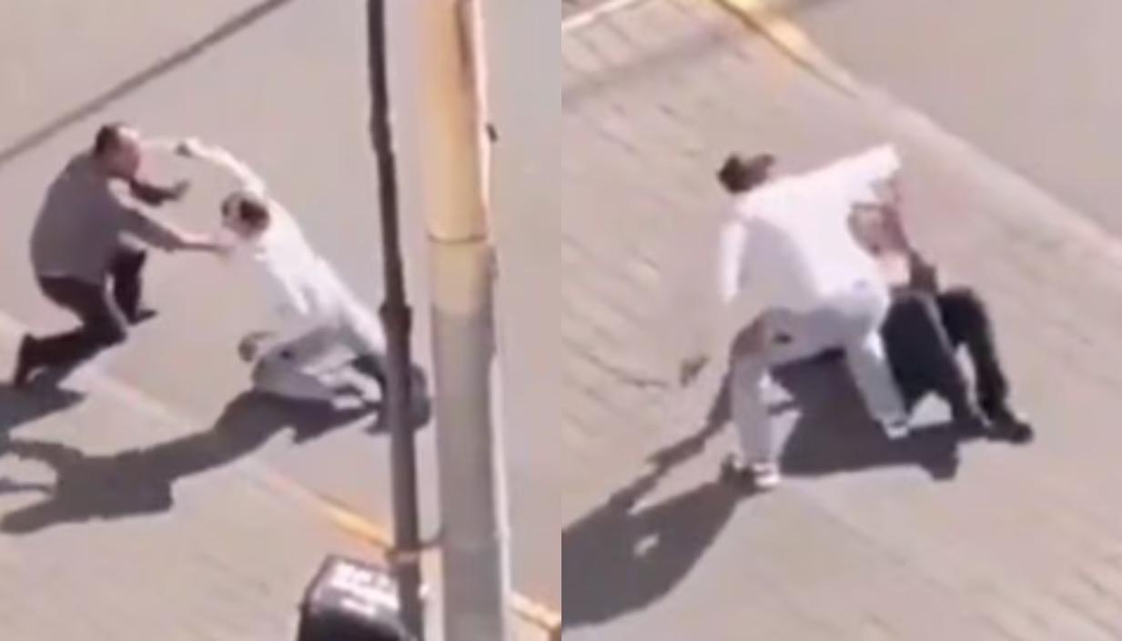 Momento del ataque contra el ciudadano israelí en Pekín. 