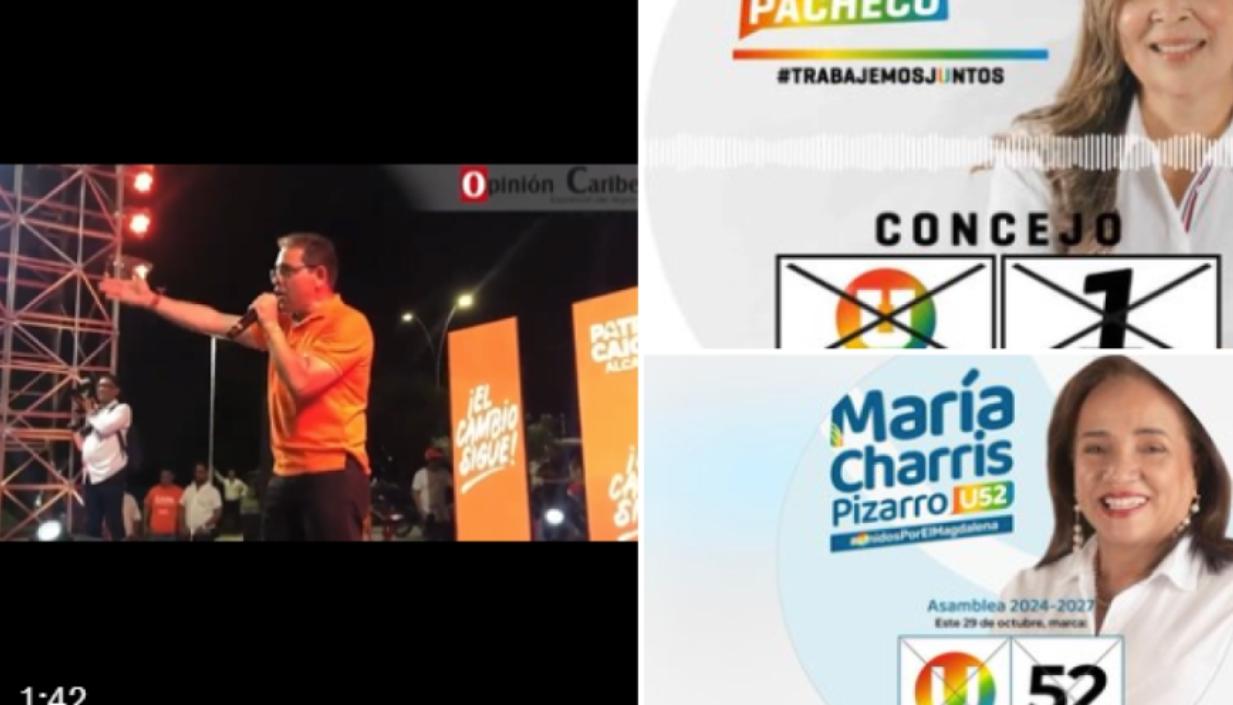 Rafael Martínez y candidatas de otros partidos que compartieron escenario. 