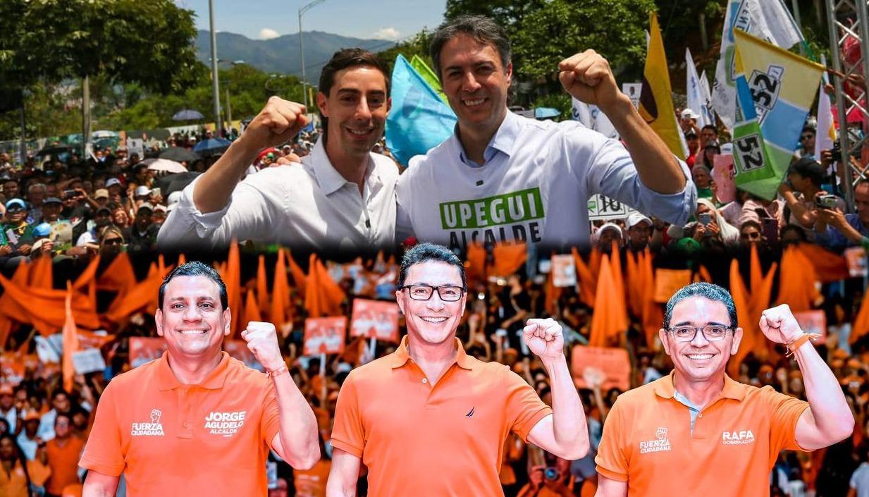 Juan Carlos Upegui, Daniel Quintero, Jorge Agudelo, Carlos Caicedo y Rafael Martínez.