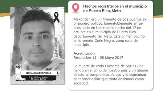 José Alexander Pinilla Fernández, asesinado
