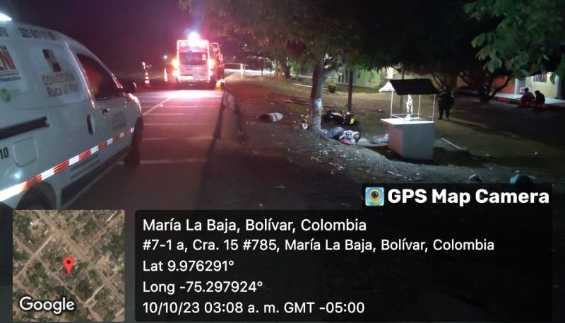 En este punto de María La Baja ocurrió el siniestro vial