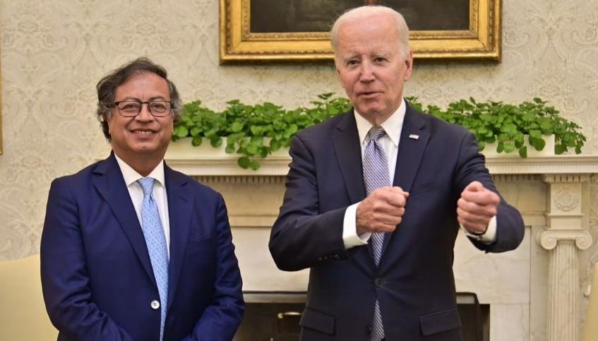 El presidente Gustavo Petro y su homólogo de EE.UU., Joe Biden