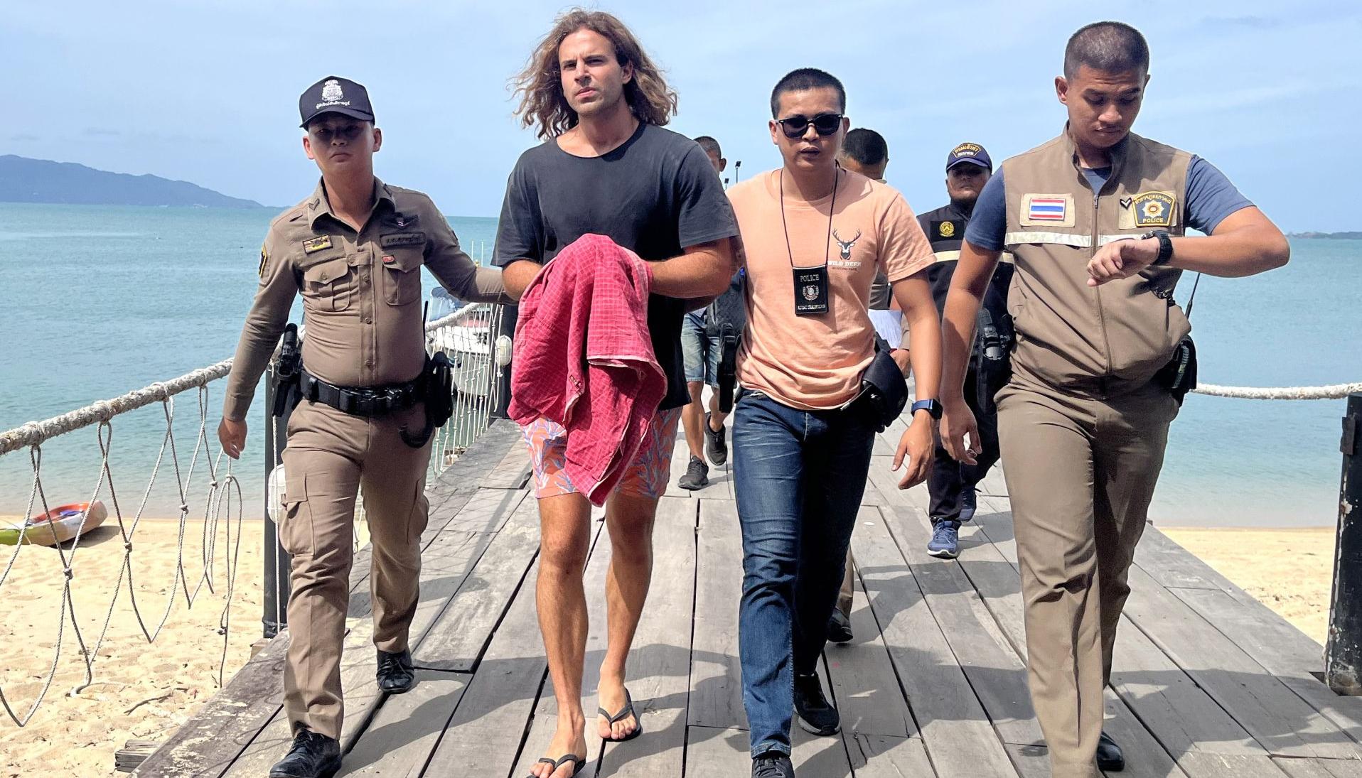 Daniel Sancho, capturado por la policía de Tailandia.