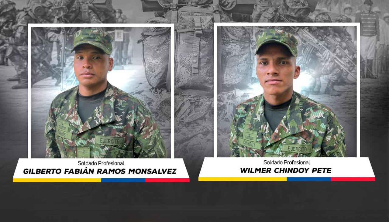 Gilberto Fabián Ramos y Wilmer Chindoi Pete, los soldados que murieron en ataque armado