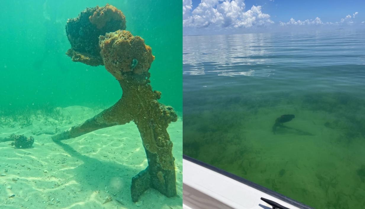 Ancla del barco que fue hallado en cercanía de la Florida. 