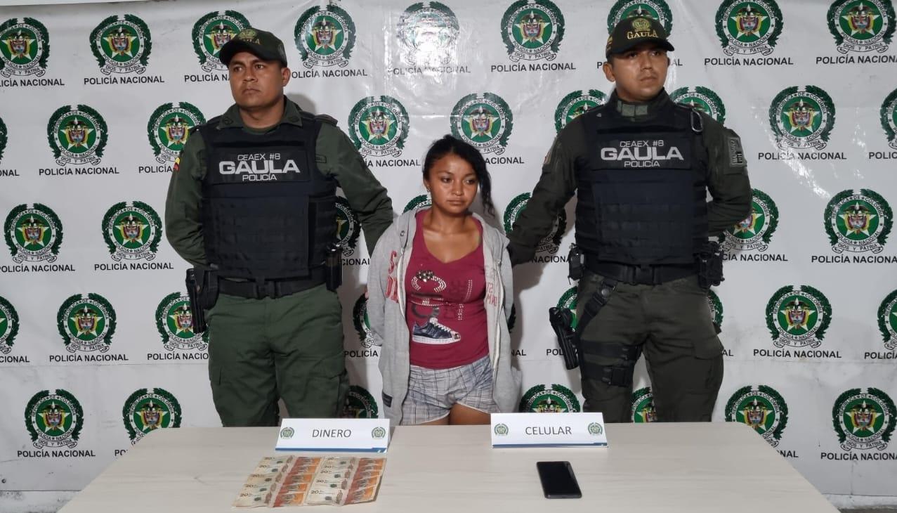 Mariana Echavarría Valencia, capturada.