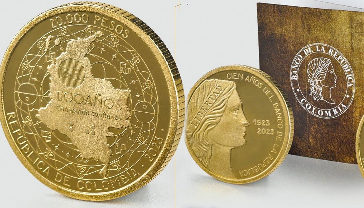 La moneda conmemorativa.