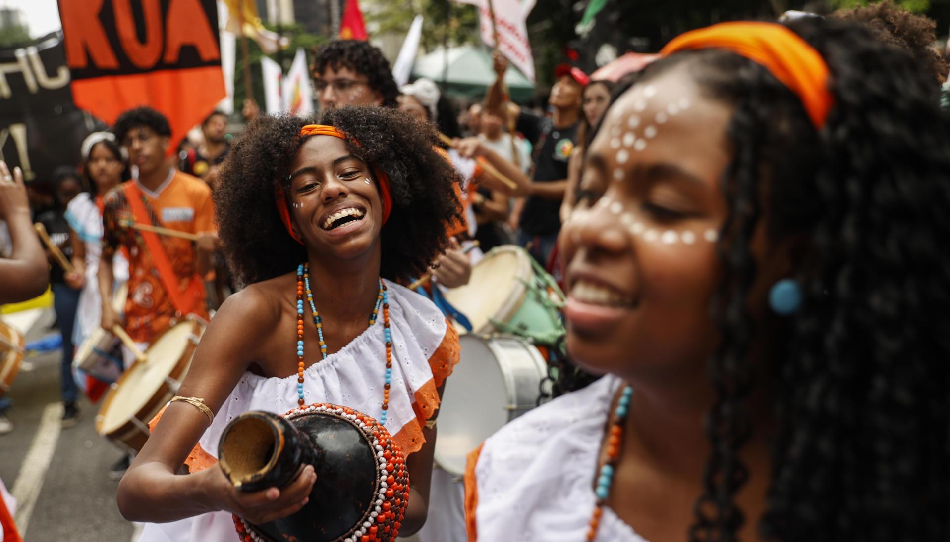 Mujeres activista en Sao Paulo.