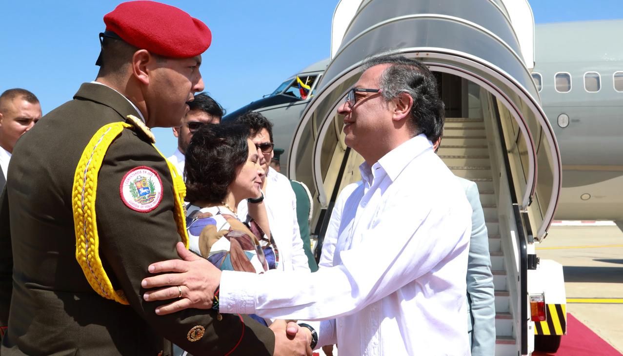 Presidente Petro a su llegada a Venezuela