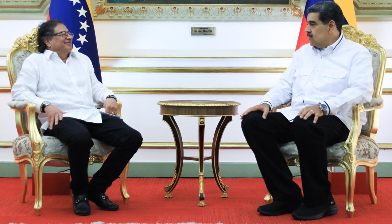 Gustavo Petro y Nicolás Maduro.