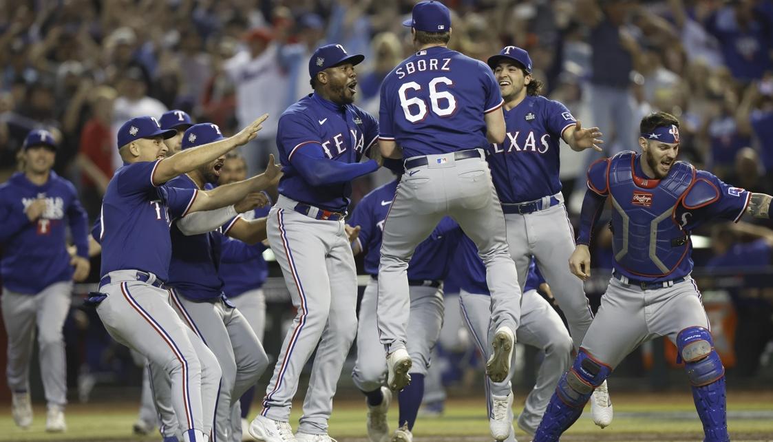 La celebración de los Rangers.