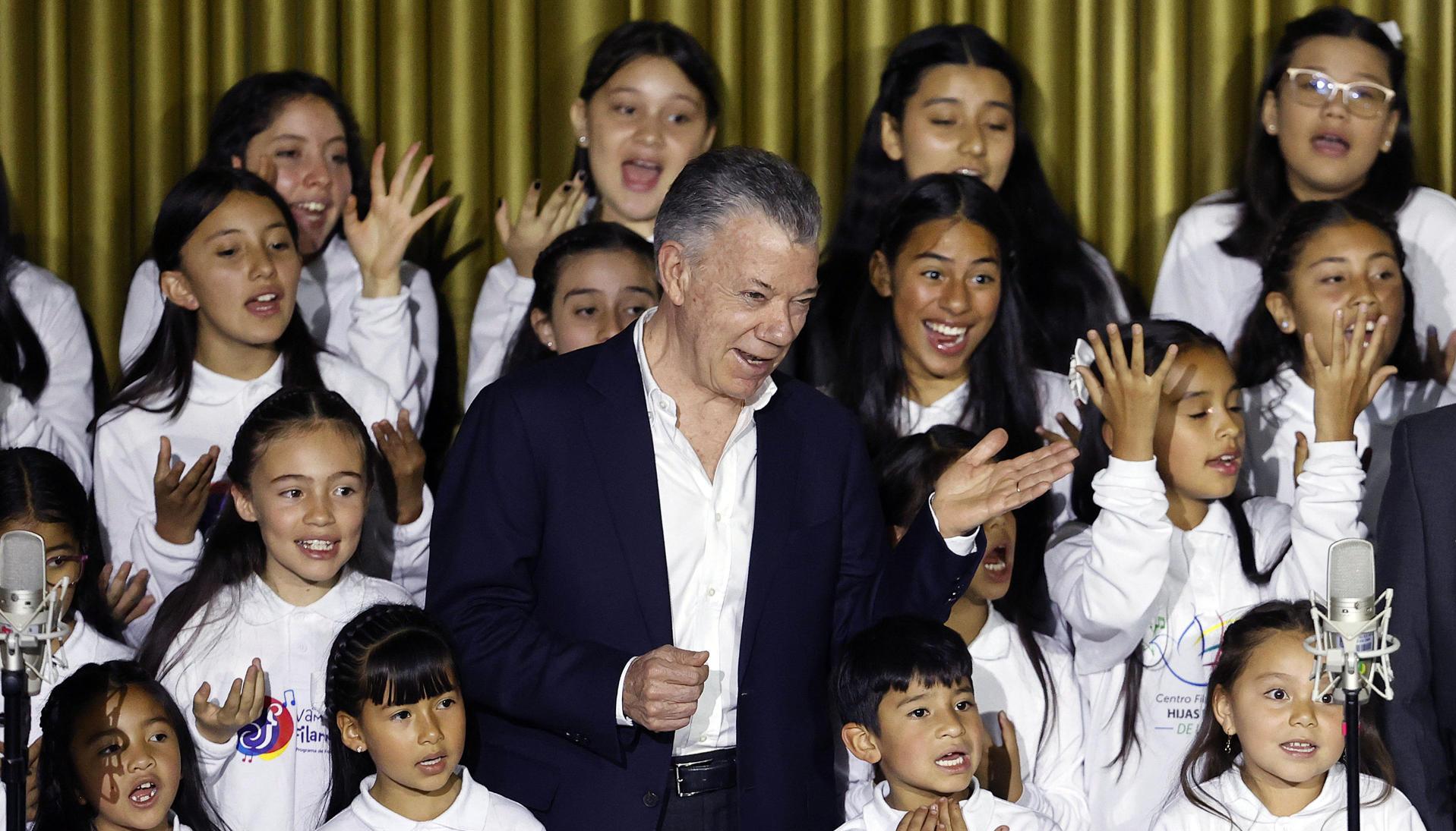 El ex Presidente Juan Manuel Santos en el Centro Nacional de Memoria Histórica (CNMH).