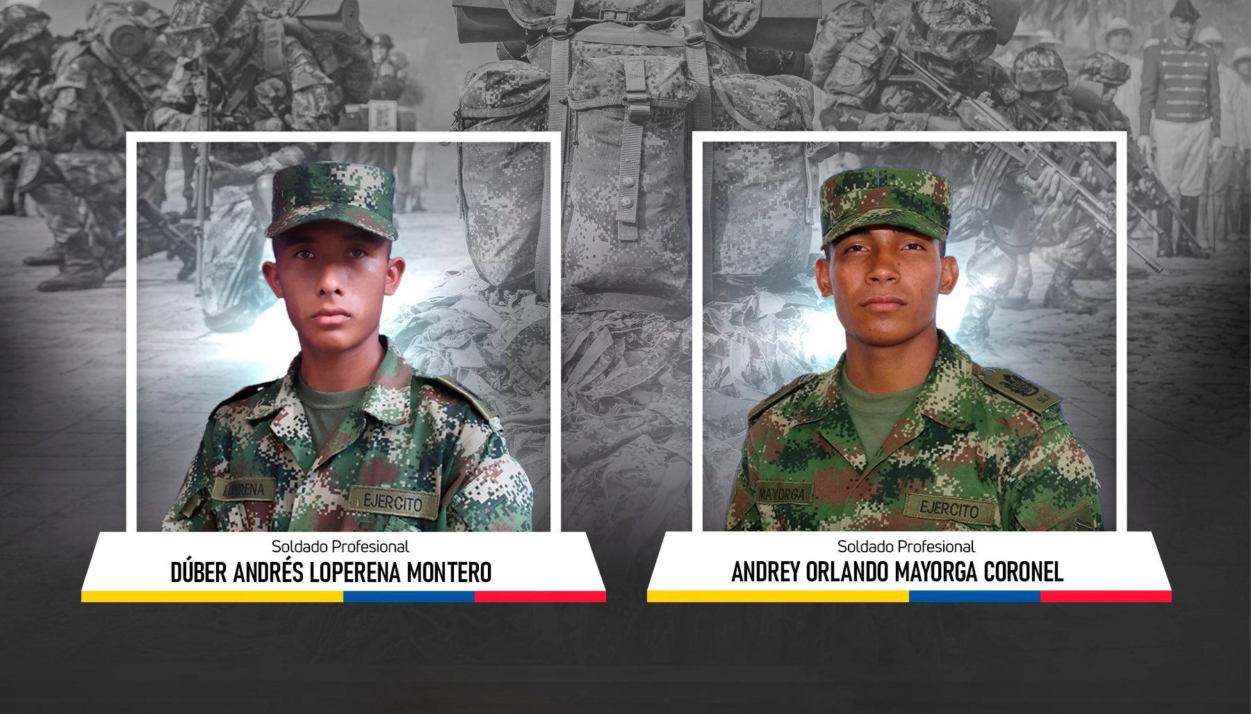 Dos de los soldados asesinados.